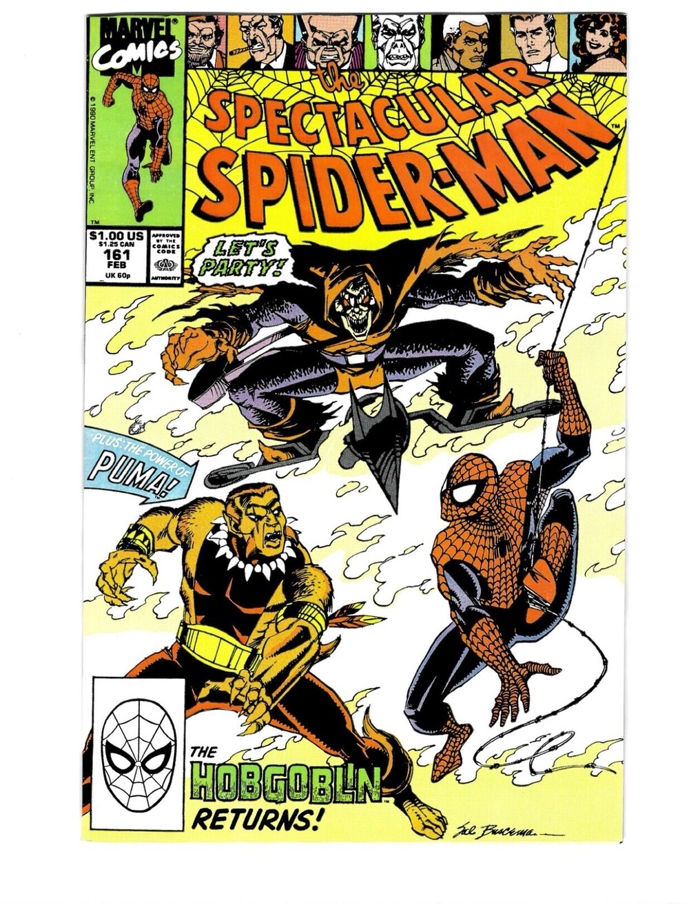 Spectacular Spider-Man #161 Feb 1990 Hobgoblin Puma Buscema Marvel Comics NM